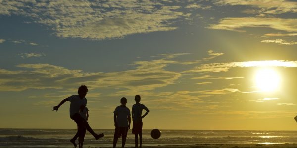 kids playing football