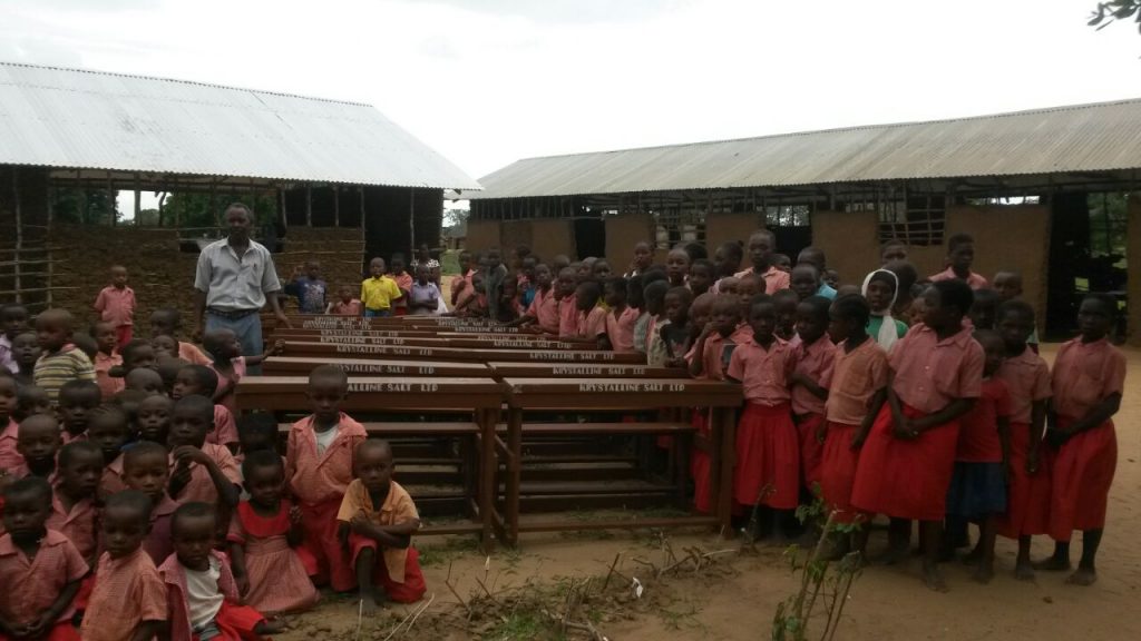 School with donated desks